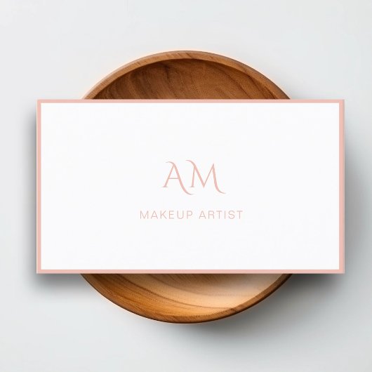 Moderne, Monogramme, Carte de visite blanc