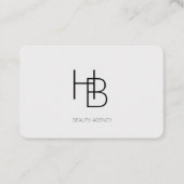 Moderne, monogramme, carte de visite grise (Devant)