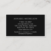 Moderne, Monogramme, Carte de visite noir (Dos)