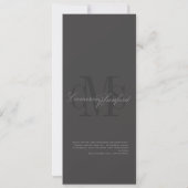 Moderne + Monogramme contemporain Invitations de m (Dos)