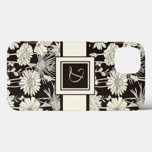 Moderne Monogramme coques ipad floraux (Verso (horizontal))