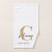 Moderne Monogramme Initial C & Nom Personnalisé (Serviette à main)