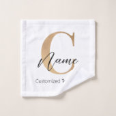 Moderne Monogramme Initial C & Nom Personnalisé (Gant de toilette)