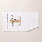 Moderne Monogramme Initiale T & Nom Personnalisé (Serviette à main)