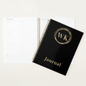 Moderne Monogramme Journal Black Gold (Devant avec enveloppe)