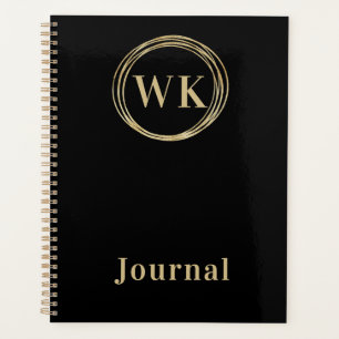 Moderne Monogramme Journal Black Gold