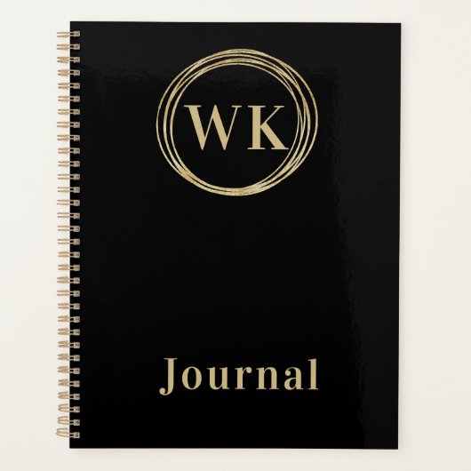 Moderne Monogramme Journal Black Gold (Devant)