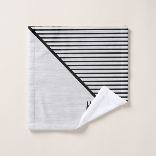 Moderne Monogramme Line Art (Gant de toilette)