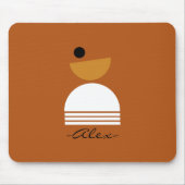 Moderne, monogramme minimale vormgeving Brown abst Muismat (Voorkant)