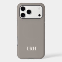 Moderne Monogramme Minimaliste Champignon Gris Ini