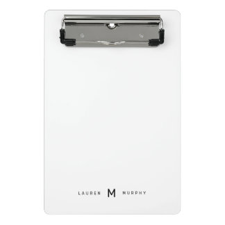 Moderne Monogramme Naam Typografie Mini Klembord