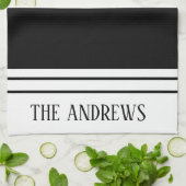 Moderne Monogramme Nom de famille Serviettes de cu (Plié)