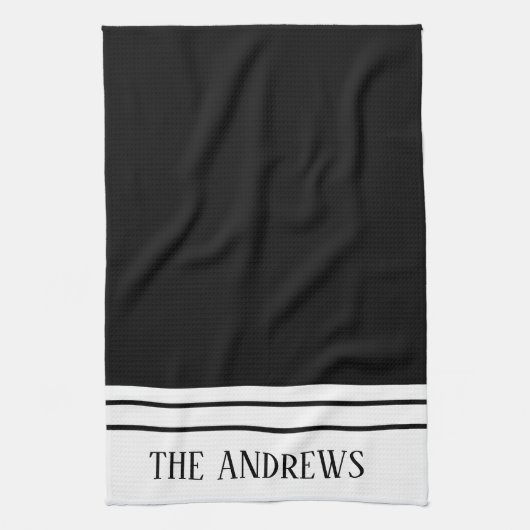 Moderne Monogramme Nom de famille Serviettes de cu (Vertical)