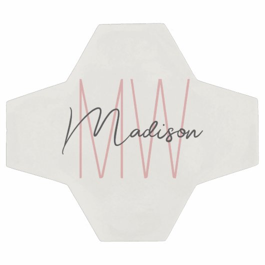 Moderne Monogramme Nom Script Tan Rose (Plat)