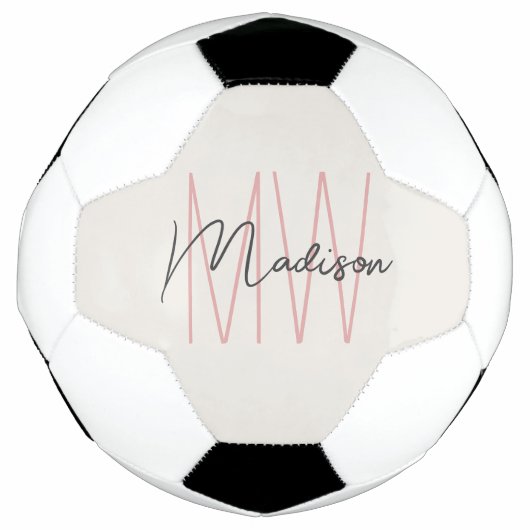 Moderne Monogramme Nom Script Tan Rose (Devant)