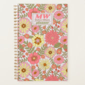 Moderne Monogramme rose Floral Motif 2023 Planner (Devant)