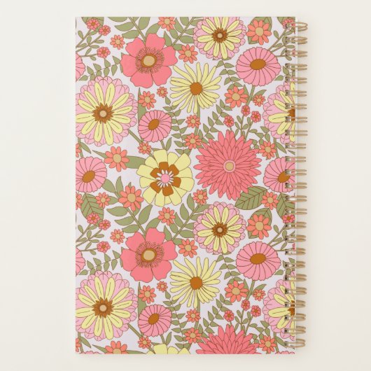 Moderne Monogramme rose Floral Motif 2023 Planner (Dos)
