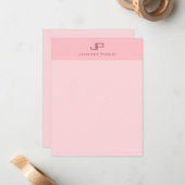 Moderne Monogramme rose pâle Modèle simple (Devant/Arrière en situation)