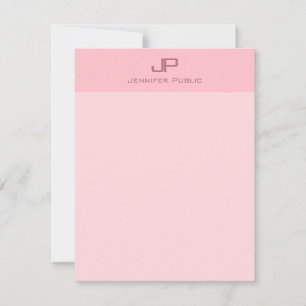 Moderne Monogramme rose pâle Modèle simple