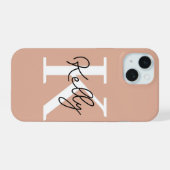 Moderne Monogramme Script Rose Pâle (Verso Horizontal)