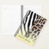 Moderne Monogrammed Gold Animal Print Planner (Display)