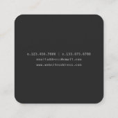 Moderne monogrammed, grays vierkante visitekaartje (Achterkant)