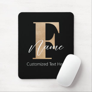 Moderne Monogrammed Initiaal F & Naam Gepersonalis Muismat