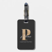 Moderne Monogrammed Initiaal P & Naam Gepersonalis Bagagelabel (Achterkant verticaal)