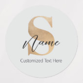 Moderne Monogrammed Initiaal S & Naam Gepersonalis Labels (Design 2)