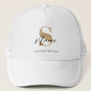 Moderne Monogrammed Initiaal S & Naam Gepersonalis Trucker Pet