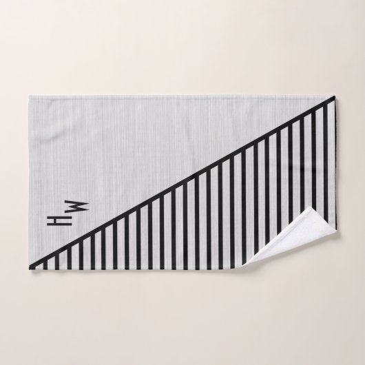 Moderne monogrammed line kunst bad handdoek (Handdoek)