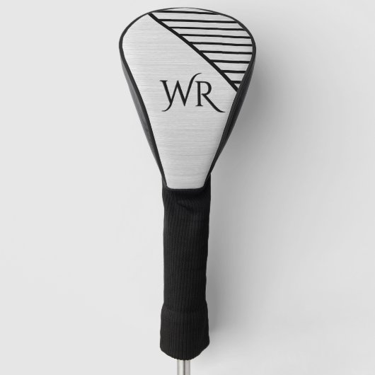 Moderne monogrammed line kunst golfheadcover (Voorkant)