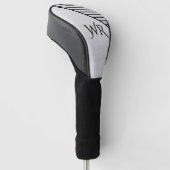 Moderne monogrammed line kunst golfheadcover (Schuin)