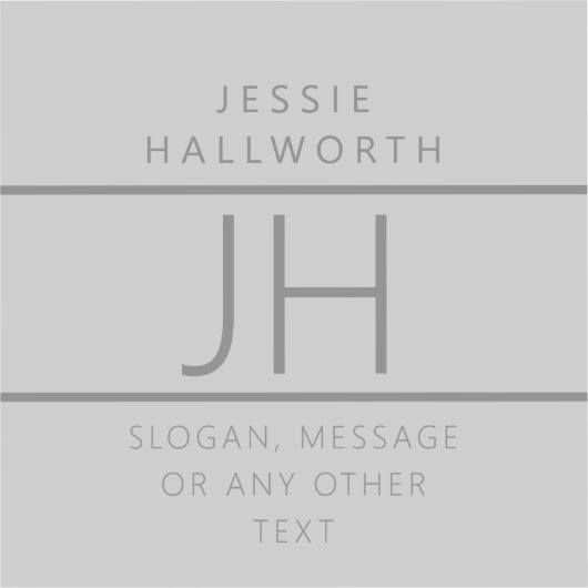 Moderne Monogrammed Name & Info Transparent Sticker (Voorkant)
