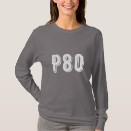 Moderne monogrammed P80 tiengrijs T-shirt