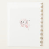 Moderne Monogrammed Roze Bloemen Planner (Achterkant)