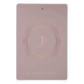 Moderne Monogrammed Sjabloon Trendy Elegant Mini Klembord (Achterkant)