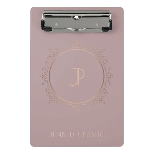 Moderne Monogrammed Sjabloon Trendy Elegant Mini Klembord (Voorkant)