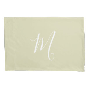 Moderne Monogrammed Solid Green Kussensloop