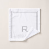 Moderne Monogrammed White Hotel Hospitality (Gant de toilette)