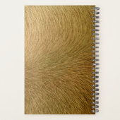 Moderne Monogrammed Zwart en Goud Bont Planner (Achterkant)