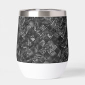 Moderne Monogrammed Zwart Faux Glitter Patroon (Achterkant)