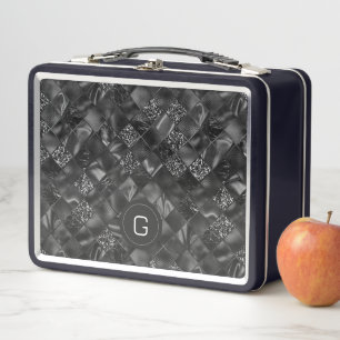 Moderne Monogrammed Zwart Faux Glitter Patroon