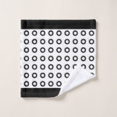 Moderne Monogrammed Zwart & Wit Badhanddoek Set Bad Handdoek (Wasdoekje)