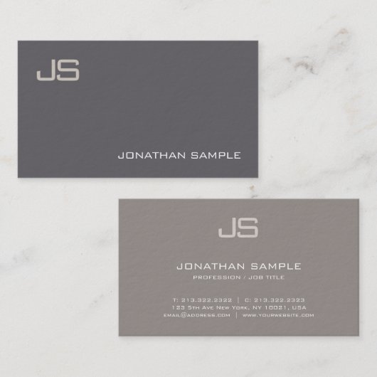 Moderne monogrammen: Elegant Professional Sjabloon Visitekaartje (Voorkant / Achterkant)