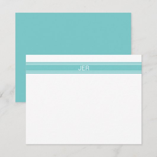 Moderne monogrammen Initialen Eenvoudige klassieke Notitiekaartje (Voorkant / Achterkant)