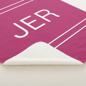 Moderne monogrammen Initialen roze voor haar Sherpa Deken (3/4)