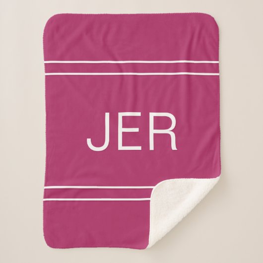 Moderne monogrammen Initialen roze voor haar Sherpa Deken (Voorkant)