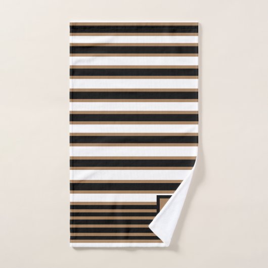 Moderne monogrammen Striped Bath Towel Set Bad Handdoek (Handdoek)