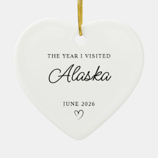 Moderne Monoline Het jaar dat ik Alaska bezocht Keramisch Ornament